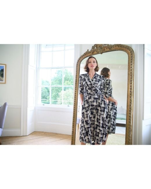 Gina Bacconi Black Becca Wrap Midi Dress