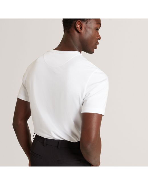 Ted Baker White Ss Slim Soft Touch Tee for men