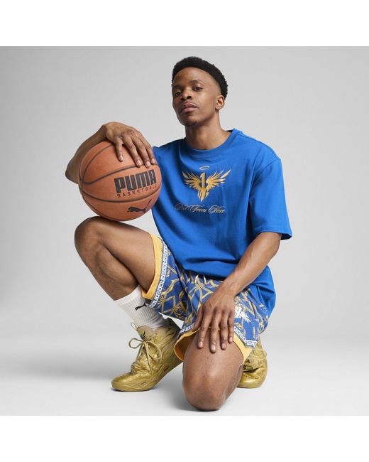 PUMA Blue Oversized T-Shirt for men