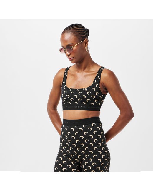 MARINE SERRE Black Jersey Bralettes