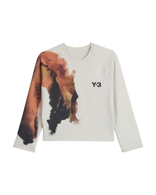 Y-3 White Tennis Pro Cropped Long Sleeve T-Shirt