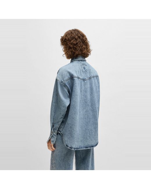Boss Blue Long Sleeve Denim Shirt