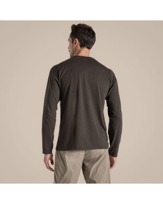 Craghoppers Black Nosi Life Abel Long Sleeve Tshirt for men