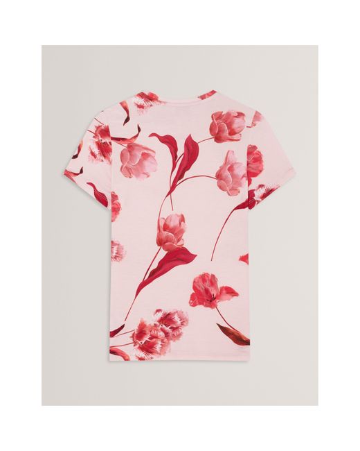 Ted Baker Pink Printed Slim Fit T-Shirt