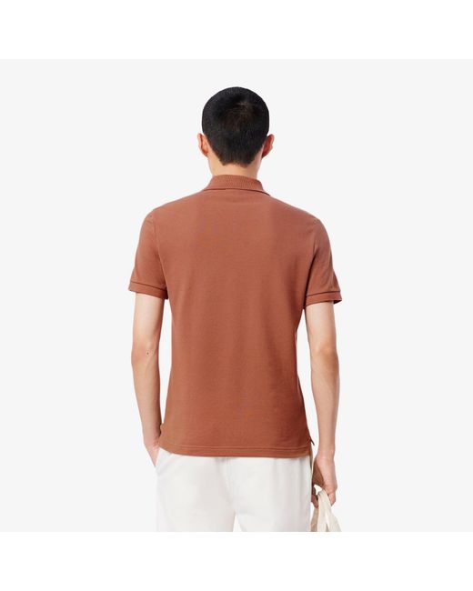 Lacoste Brown Slim-Fit L.12.12 Pique Polo Shirt for men