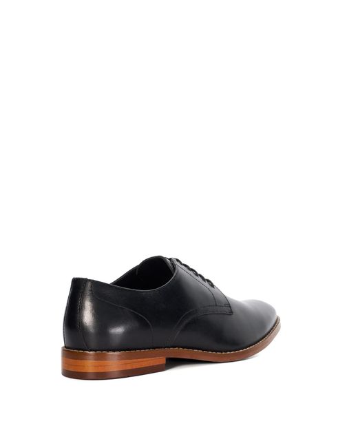 Dune Black Solomon Leather Derby Shoes Size 10 for men