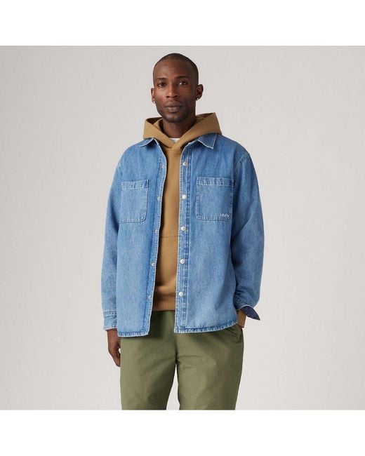 Levi's Blue Bryant Padded Reversible Overshirt for men