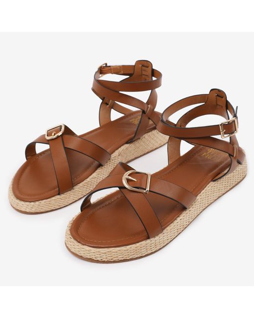 Where's That From Brown Pu Alora Wide-Fit Cross-Over