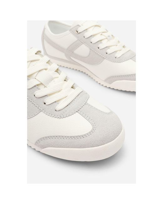 Where's That From Blue Court Lace Up Trainer With Stripe Detail
