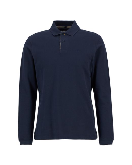 Barbour Blue Essentials Long Sleeve Polo Shirt for men