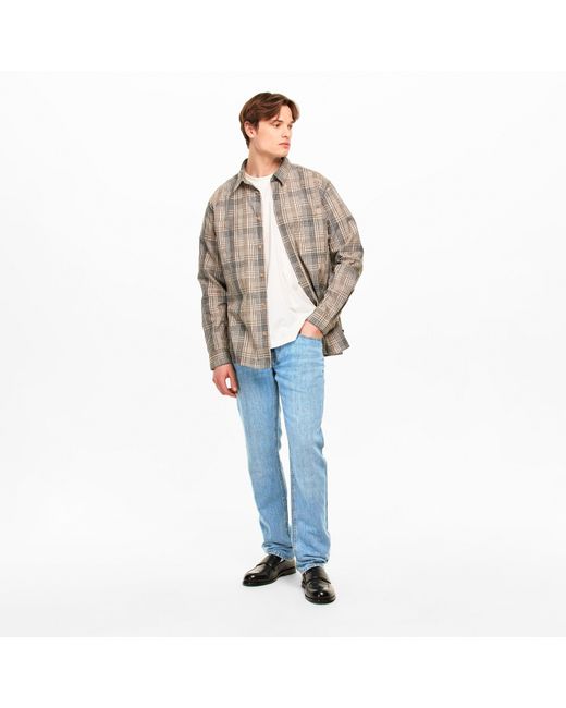 7 For All Mankind Blue Straight Leg Jeans for men