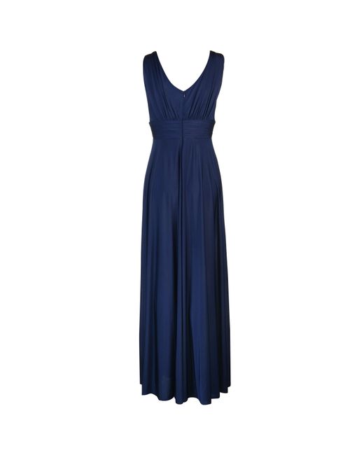 Biba Blue Bridesmaid Deep V Maxi Dress