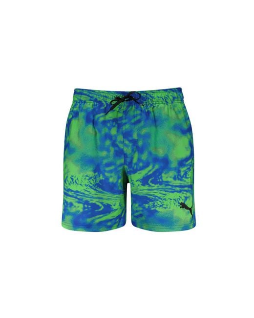 PUMA Green Printed Woven Swim Shorts for men