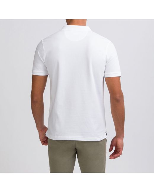 Eden Park White Stretch Pima Cotton Polo for men