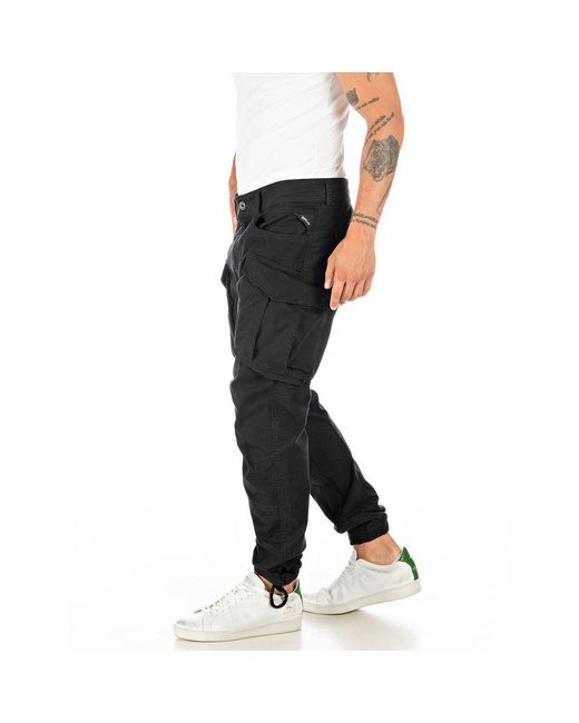 Replay Black Joe Cargo Trousers for men