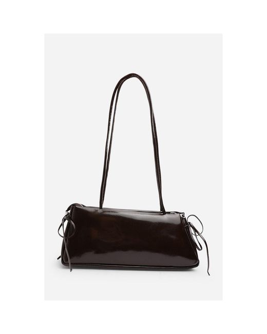 Where's That From Black Wheres Glossy Patent Handheld Shoulder Bag