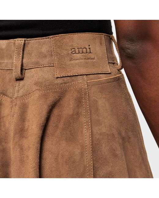 AMI Brown Midi Skirt