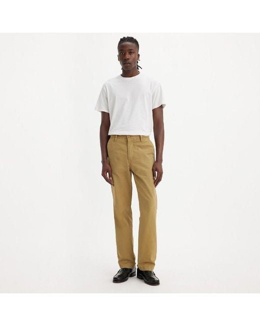 Levi's Yellow Authentic Straight Washed Chinos for men