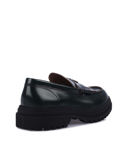 Fred Perry Black Leather Loafers Size 5 for men