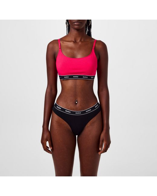 HUGO Black 3 Pack Stripe Thong