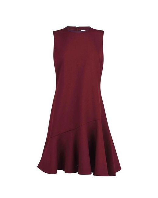Victoria Beckham Red Relaxed Turtle Neck Dress