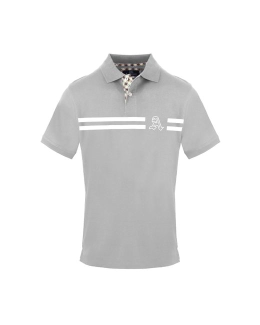 Aquascutum Gray Polo Short Sleeve Polo Shirt for men