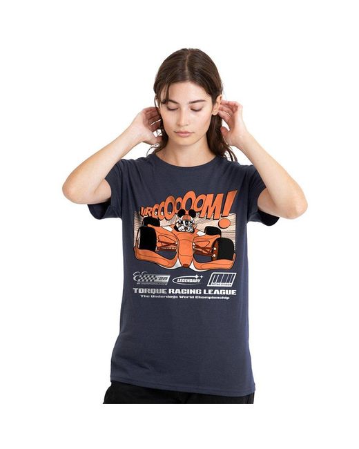Disney Blue Mickey Mouse Racing Comic T-Shirt Deep