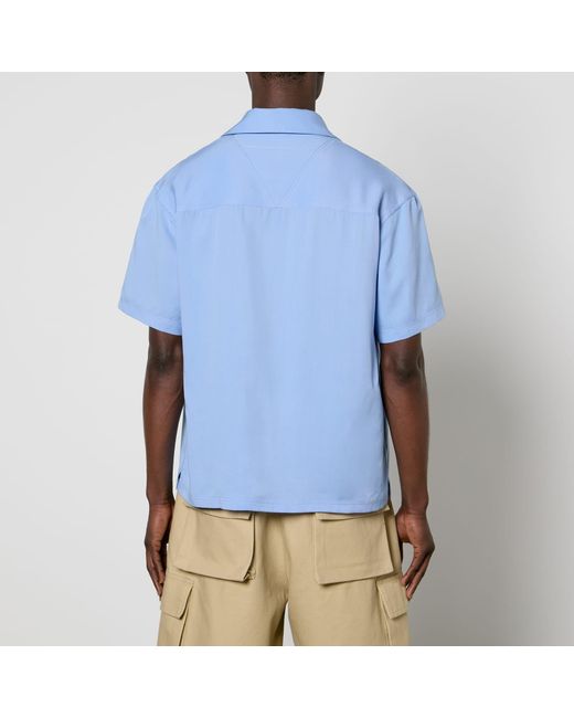 Represent Blue Collar Short Sleeved Bowling Shirt for men