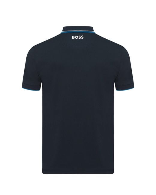 Boss Blue Paddy Pro Premium Cotton Polo Shirt for men