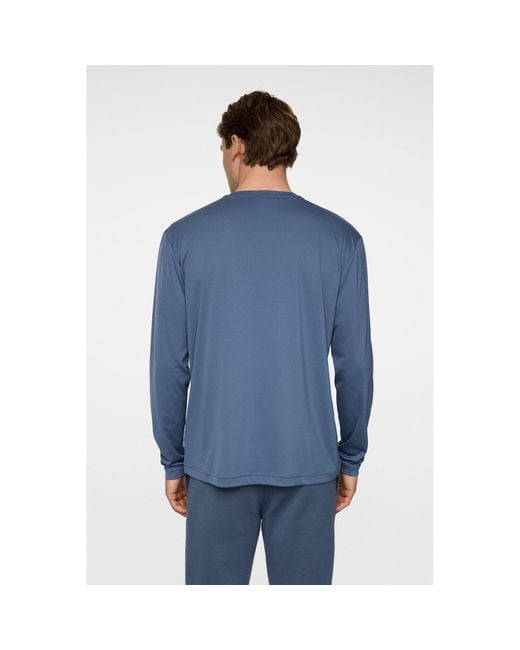 J.Lindeberg Blue Long-Sleeve T-Shirt for men