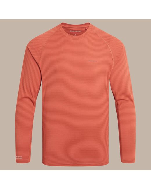 Craghoppers Orange Nosilife Solar Shield+ Long-Sleeved T-Shirt for men