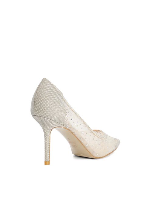 Dune White Bejewells Stiletto Court Shoes