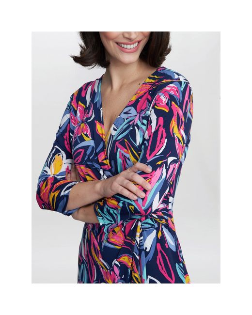 Gina Bacconi Blue Carmel Jersey Wrap Dress