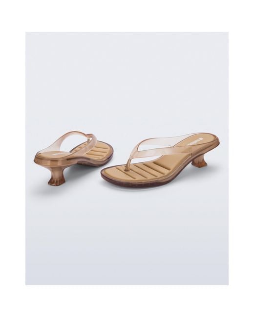 Melissa White Thong Kitten Heel Sandal