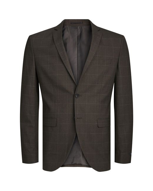 Jack & Jones Gray Checkered Blazer for men