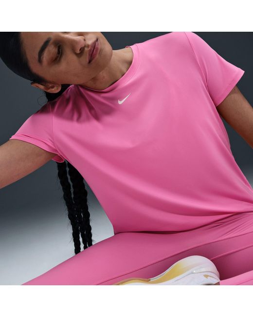 Nike Pink Dri-Fit One Standard Fit Short-Sleeve Top