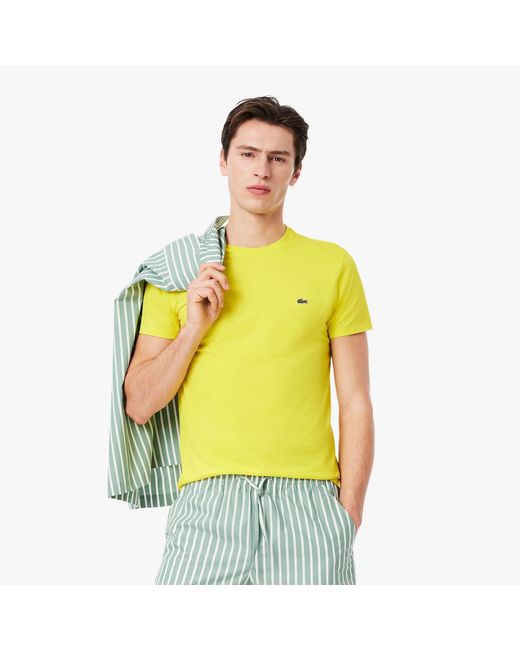 Lacoste Yellow Cotton Pima T-Shirt for men