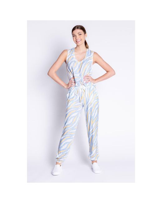 Pj Salvage Blue Cuffed Pant