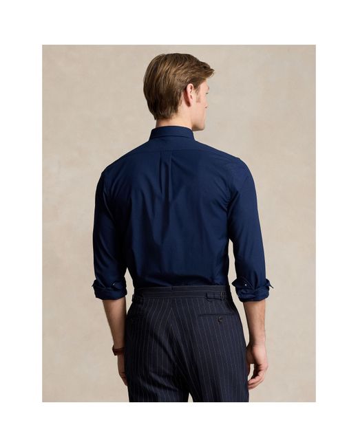 Polo Ralph Lauren Blue Slim Fit Poplin Long-Sleeve Shirt for men