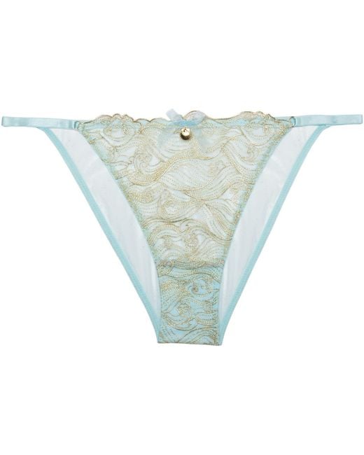 Playful Promises White Ayaka Wave Embroidery Tanga Brief