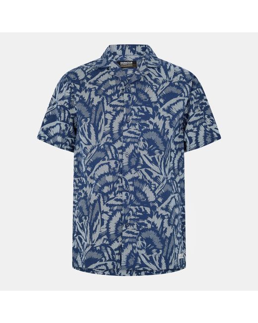 Barbour Blue B.Intense Kew All Over Print Short Sleeve Shirt for men