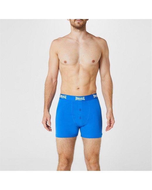 Lonsdale Blue 2 Pack Boxer Shorts for men