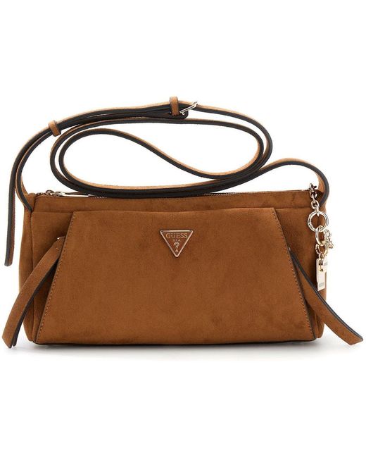 Guess Brown Devon Mini Crossbody Bag