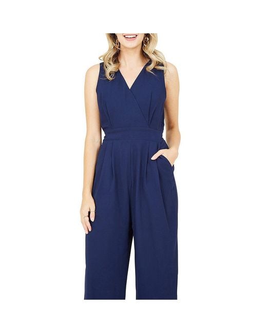 Yumi' Blue Wrap Jumpsuit