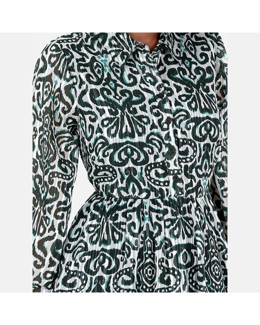 Lovedrobe Blue Damask Print Smock Mini Shirt Dress