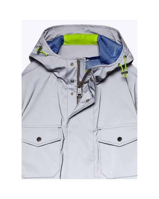 Paul & Shark Blue Paul & Shark Reflective Long Sleeve Parka for men