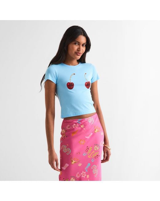 Never Fully Dressed Blue Cherry Boob Baby Tee