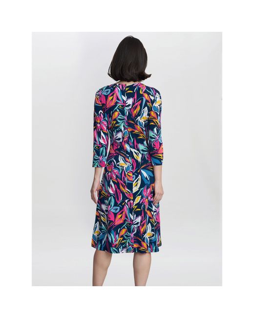 Gina Bacconi Blue Carmel Jersey Wrap Dress