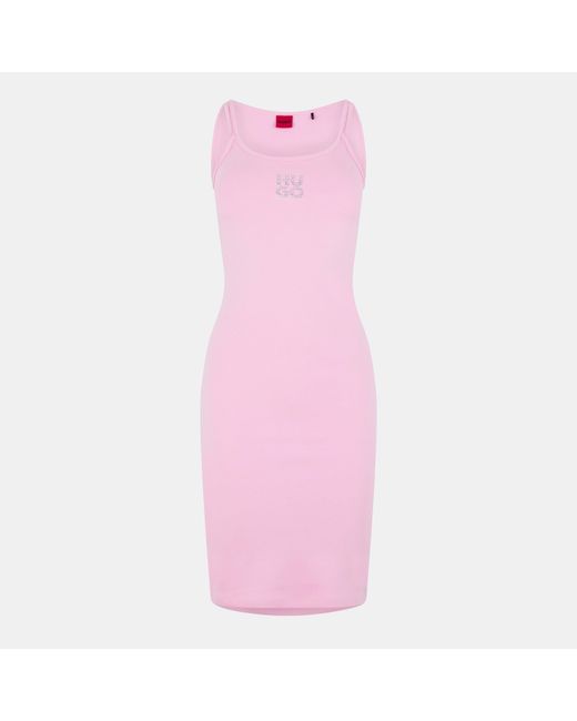 HUGO Pink Neamea Diamante Dress