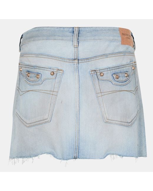 Balenciaga Blue Bal City Mini Denim Skirt